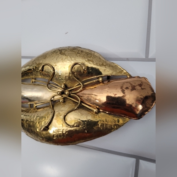Gold Copper Metal Tone Ladies Large Vintage Statement Abstract Shaped Belt Buckl main image 6